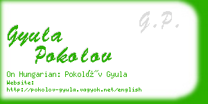 gyula pokolov business card